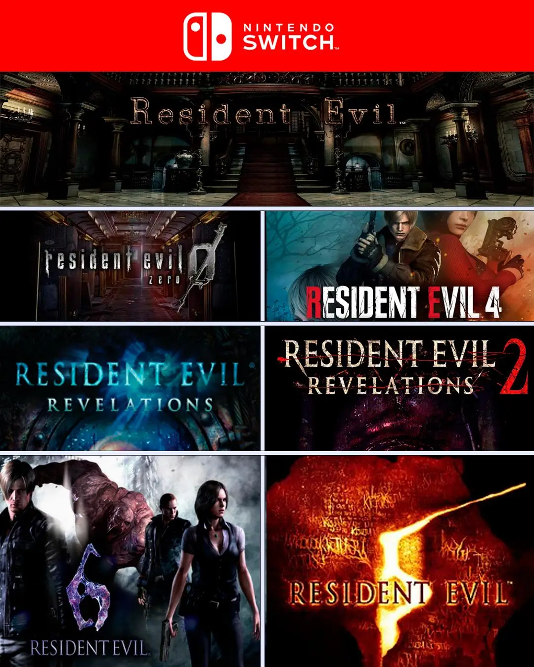 Resident Evil Pack 7 en 1- Nintendo Switch